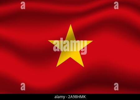 Beau drapeau national de la République socialiste du Vietnam, couleurs d'origine et de proportion. Vector illustration eps10 simplement, en provenance de pays. Illustration de Vecteur