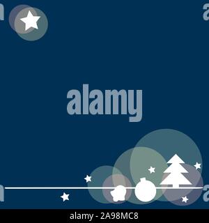 Silhouette  blanc sapin   babiole big star cercles  nuit square-cut par jziprian    Illustration de Vecteur