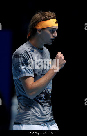 Arena. Londres, Royaume-Uni. 13 Nov, 2019. Nitto ATP Tennis finale ; un triste Alexander Zverev (Allemagne) - usage éditorial : Action Crédit Plus Sport Images/Alamy Live News Banque D'Images