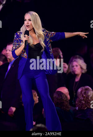 14 novembre 2035, Nashville, TN, USA : 13 novembre 2019 - Nashville, Tennessee - Carrie Underwood. La 51e édition des CMA Awards, la plus grande soirée de musique country, s'est tenue à Bridgestone Arena. Crédit photo : Laura Farr/AdMedia Banque D'Images