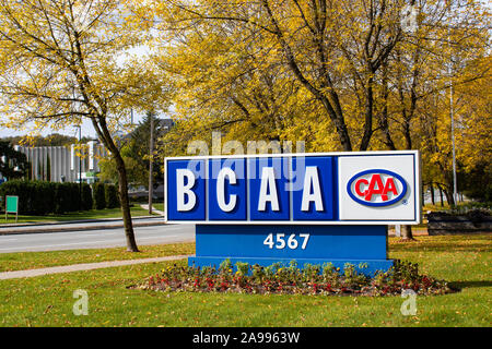 BCAA (British Columbia Automobile Association) devant le bâtiment du siège Banque D'Images