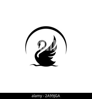 Nouveau luxe ailes propagation élégant swan logo design logo vector illustration signe Illustration de Vecteur