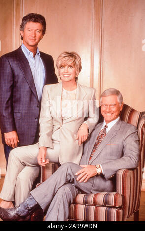 Larry hagman, Linda Gray, Patrick Duffy, dallas : la guerre de l'ewings, 1998 Banque D'Images