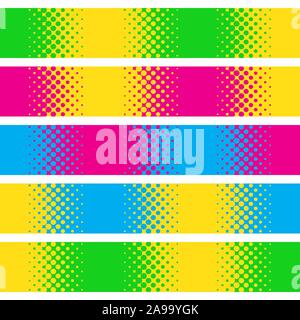 Ensemble de rubans en pointillés. Demi-teinte vecteur des bannières. Éléments de conception. Des bannières colorées Illustration de Vecteur