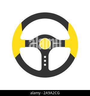 L'icône du volant - vecteur. Volant de voiture en télévision style. Isolées du volant. Illustration de Vecteur