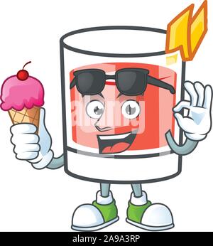 L'alcool Sazerac personnage avec la crème glacée mascot Illustration de Vecteur