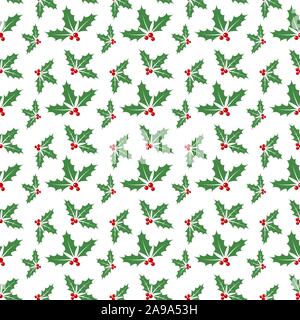 Transparente avec motif de noël baie de houx Feuilles. Vector illustration. Abstract background Illustration de Vecteur