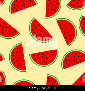 Fond transparent avec une pastèque rouge. Vector illustration. Résumé motif pastèques Illustration de Vecteur