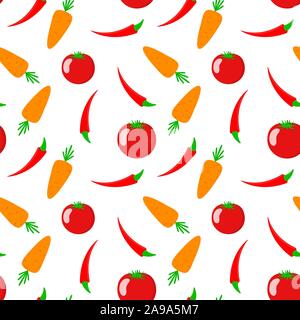 Modèle transparent avec des légumes. Vector illustration. Abstract background avec tomate, carotte et de piment Illustration de Vecteur