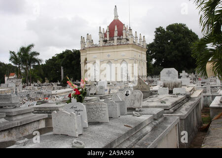 Cuba, La Havane, 11,15,2018, tombes et monuments commémoratifs en nécropole Cristobal Colon Amériques latines plus grand cimetière Banque D'Images