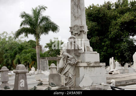 Cuba, La Havane, 11,15,2018, tombes et monuments commémoratifs en nécropole Cristobal Colon Amériques latines plus grand cimetière Banque D'Images