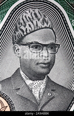 Mobutu Sese Seko un portrait de Zirean argent Banque D'Images