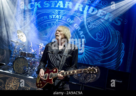 Londres, Angleterre : Black Star Riders effectuer à l'O2 Shepherds Bush Empire comprend : Scott Gorham Où : London, Royaume-Uni Quand : 12 Oct 2019 Crédit : Neil Lupin/WENN Banque D'Images