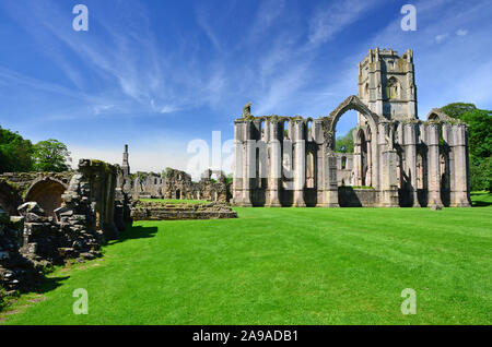 Fountains Abbey, Studley Royal, Nidderdale, Yorkshire du Nord Banque D'Images