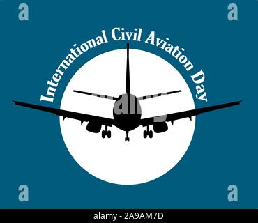 Journée internationale de l'Aviation Civile. Logotypes pour une compagnie de transport de passagers. Aeroflot Avion.. Illustration de Vecteur