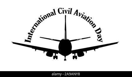Journée internationale de l'Aviation Civile. Logotypes pour une compagnie de transport de passagers. Aeroflot Avion sur un fond blanc.. Illustration de Vecteur