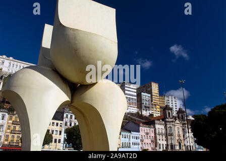 Mário Cravo, Cayru Monument Square, Cidade Baixa, Salvador, Bahia, Brésil Banque D'Images