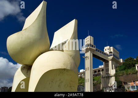 Mário Cravo, Cayru Monument Square, Cidade Baixa, Salvador, Bahia, Brésil Banque D'Images