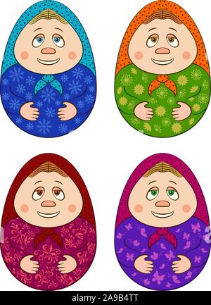 Oeufs de Pâques Matrioshka Dolls Illustration de Vecteur