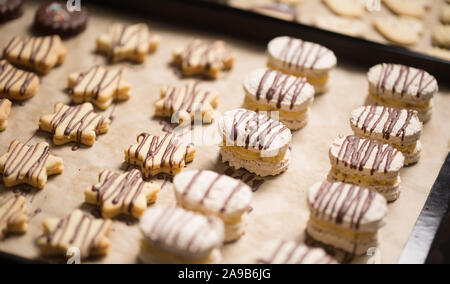 Traditionnel slovaque et tchèque de la pâtisserie de noël laskonky. Banque D'Images