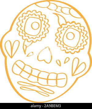 Esquisse d'un crâne mexicain - Vector illustration Illustration de Vecteur