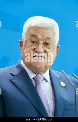 29.08.2019, Berlin, Berlin, Allemagne - Mahmoud Abbas, Président de l'Autorité palestinienne lors d'une conférence de presse à la chancellerie. 00R190829D112LOCATION Banque D'Images