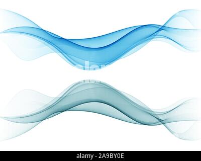 Ensemble de blue abstract wave design element10 EPS vectoriel Illustration de Vecteur