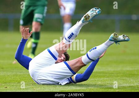 Duisburg, Allemagne. 14Th Nov, 2019. firo : Football, 14.11.2019 3. Saison 2019/2020 ligue, MSV Duisburg - De Graafschap Doetinchem, TEST Moritz Stoppelkamp (n° 10, MSV Duisburg) à la masse. Utilisation dans le monde entier | Credit : dpa/Alamy Live News Banque D'Images