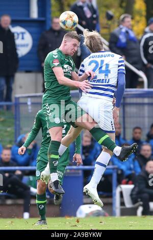 Duisburg, Allemagne. 14Th Nov, 2019. firo : Football, 14.11.2019 3. Saison 2019/2020 ligue, MSV Duisburg - De Graafschap Doetinchem, TEST Vincent Vermeij (#  24), MSV Duisburg dans l'en-tête. Utilisation dans le monde entier | Credit : dpa/Alamy Live News Banque D'Images