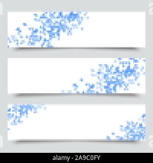 Ensemble de trois bannières vecteur géométrique moderne avec arrière-plan polygonal. Triangle bleu Illustration de Vecteur