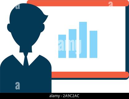 La formation d'affaires avec du carton et de la statistique Illustration de Vecteur