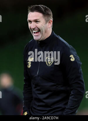 République d'Irlande assistant manager Robbie Keane au cours de l'International Friendly à l'Aviva Stadium de Dublin. Banque D'Images