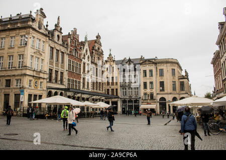 Leuven, Belgique, 20/10/2019 - Vieille ville centre dans la ville de Leuven Belgium. Banque D'Images