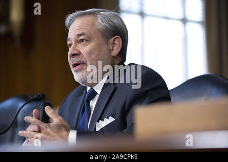 Novembre 14, 2019, Washington, District of Columbia, États-Unis : Dan Brouillette témoigne devant le comité du Sénat américain sur l'énergie et des ressources naturelles sur la colline du Capitole à Washington, D.C., États-Unis, le Jeudi, Novembre 14, 2019, qu'ils jugent sa candidature pour être secrétaire de l'énergie. (Crédit Image : © Stefani Reynolds/CNP via Zuma sur le fil) Banque D'Images