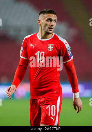 Stadion Rajko Mitic, Belgrade, Serbie. 14Th Nov, 2019. European Championships 2020 contre la Serbie, qualificatif de Luxembourg ; Dusan Tadic de Serbie - usage éditorial : Action Crédit Plus Sport/Alamy Live News Banque D'Images