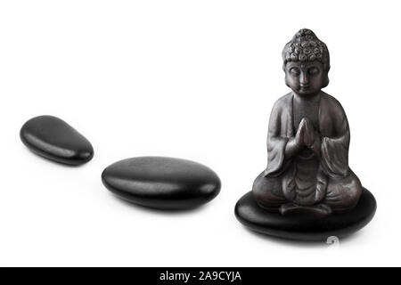 Bouddha de bien-être et pierres chaudes Banque D'Images