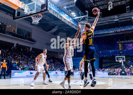 # 11 Jonas Jerebko de Khimki Moscow vu en action contre AX Armani Exchange Milan pendant la série 8 correspond à la Turkish Airlines Euroleague.(score final ; Khimki Moscow a gagné 87:79 AX Armani Exchange Milan) Banque D'Images