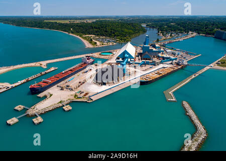 Godrich Ontario Canada Great Lakes Shipping service port sel régionales l'exploitation minière, la fabrication et les industries agricoles, le port est un important h Banque D'Images