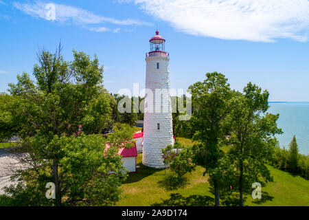 Pointe-clark, construit entre 1855 et 1859, fait partie d'un important système de "Impérial" phares sur le lac Huron et la baie Georgienne (Ontario) C Banque D'Images