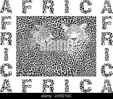 Leopard d'arrière-plan et du texte l'Afrique Illustration de Vecteur