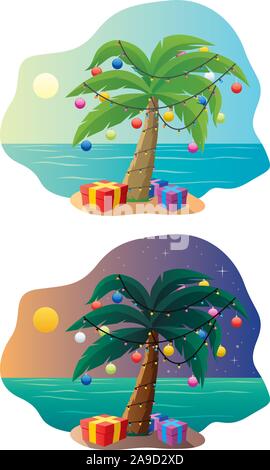 Arbre de Noël tropical Illustration de Vecteur