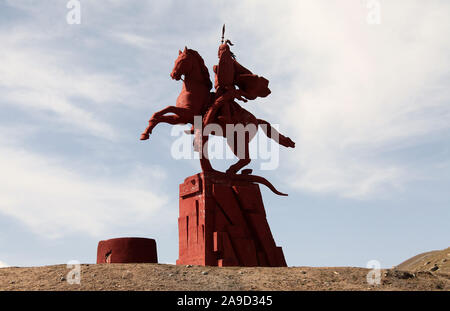 Statue de Manas au Kirghizistan Banque D'Images