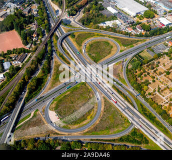 Herne jonction d'autoroute A43, A42, à Herne, Ruhr, Rhénanie du Nord-Westphalie, Allemagne Banque D'Images