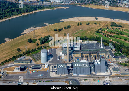 CHP Lausward, Rhein, Rheinbogen, Düsseldorf, Rhénanie du Nord-Westphalie, Allemagne, Banque D'Images