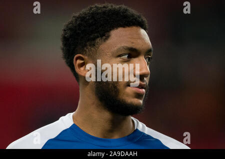 Londres, Royaume-Uni. 14Th Nov, 2019. Joe Gomez (Liverpool) de l'Angleterre durant la pré match qualificatif de l'UEFA Euro 2020 match international entre l'Angleterre et le Monténégro au stade de Wembley, Londres, Angleterre le 14 novembre 2019. Photo par Andy Rowland. Credit : premier Media Images/Alamy Live News Banque D'Images