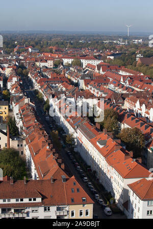 Bâtiments résidentiels anciens et modernes à Bremen-Findorff, bird's eye view, Bremen, Germany, Europe Banque D'Images