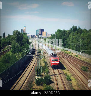 Les voies, train, Potsdamer Platz, Berlin Banque D'Images