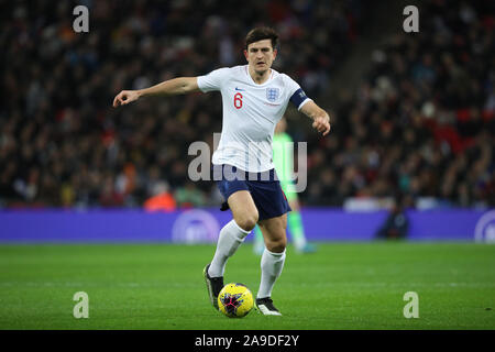 Harry Maguire (E) le match entre l'Angleterre et le Monténégro est la 1000e senior men's international match et c'est l'Angleterre v Monténégro UEFA Qualificatif de l'euro au stade de Wembley, Londres, le 14 novembre 2019. **Utilisation éditoriale uniquement, licence requise pour un usage commercial. Aucune utilisation de pari, de jeux ou d'un seul club/ligue/dvd publications** Banque D'Images