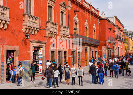 Le centre-ville historique de San Miguel de Allende, Mexique Banque D'Images