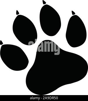 Paw print icône sur fond blanc. télévision style. chien, chat, symbole de la patte de la bière. Animal noir empreinte signe. empreintes logo. Illustration de Vecteur